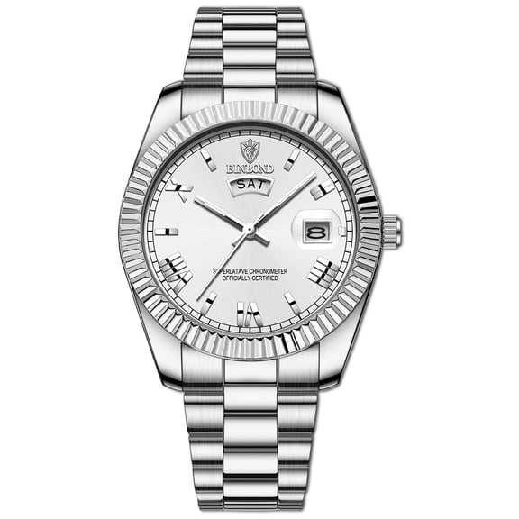 Resicozy Unisex Watches Stainless Quartz Sports Business Classic Watch for Men Women with Date White