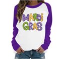 thumbnail image 2 of Qiopertar Mode Femmes Imprimé Col Rond Pull Tops Manches Longues Blouse Confortable Chandail en Molleton Offres de la Semaine Liquidation Moins de 5$ jusqu'à 90 % de Réduction, 2 of 4