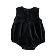 thumbnail image 1 of Plebaso Baby Girls Boys Summer Clothes Sleeveless Round Neck Buttons Solid Color Rompers Newborn Jumpsuit, 1 of 4