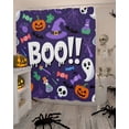 thumbnail image 4 of Halloween Shower Curtain Set ，Waterproof Fabric Shower Curtains Ghost Pumpkin Skull Candy Purple Theme Shower Curtains for Bathroom,Bathroom Decor 54x"78", 4 of 6