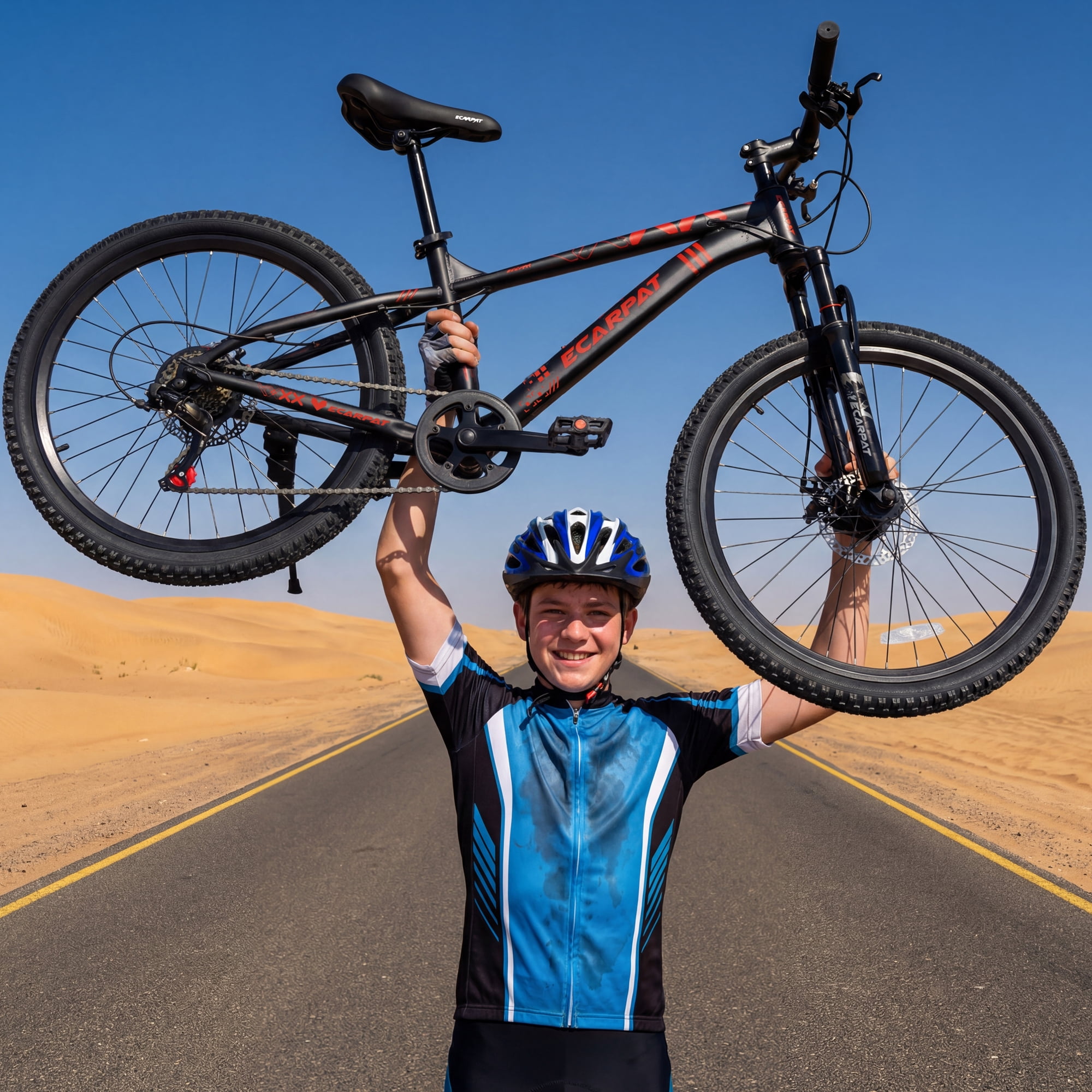 Ambifirner Mountain Bike, 24 Inch Men Bicycle w/ 21-Speed Drivetrain, Front Suspension Fork, Dual Disc Brakes, Adjustable Seat, Outdoor Cycling Bike