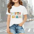 thumbnail image 2 of SGMVNU Girls Fifth Grade Graphic Tee Shirts Short Sleeve Crew Neck Prints Summer Back to School Casual Tops, Size 9-10 Years, White, 2 of 4