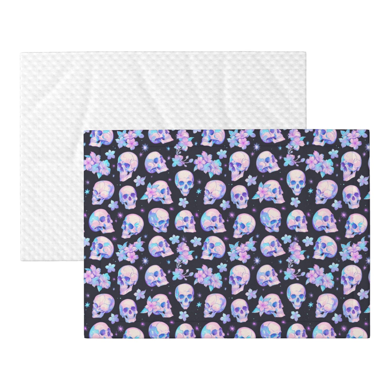 Naloa crystal flower Skull Dog Blanket, 3 Sizes Cat Blanket for Indoor Cats Large Medium Small Dog Gifts-Small