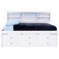 thumbnail image 3 of OS Home and Office Furniture Model 0223-K6-R-KD, Solid Pine Full Bookcase Daybed with Six Drawer Storage Unit in Casual White, 3 of 7