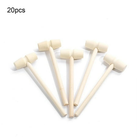 

Hloma 20Pcs Mallets Mini Double Faces Wood Chocolate Smashing Hammers for Kids