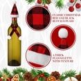 thumbnail image 4 of Dalrosia 12pcs Mini Plaid Christmas Hat Scarf Set Christmas Wine Bottle Cover Christmas Buffalo Plaid Mini Xmas Santa Hat Scarf for Wine Bottle Xmas Craft, 4 of 7