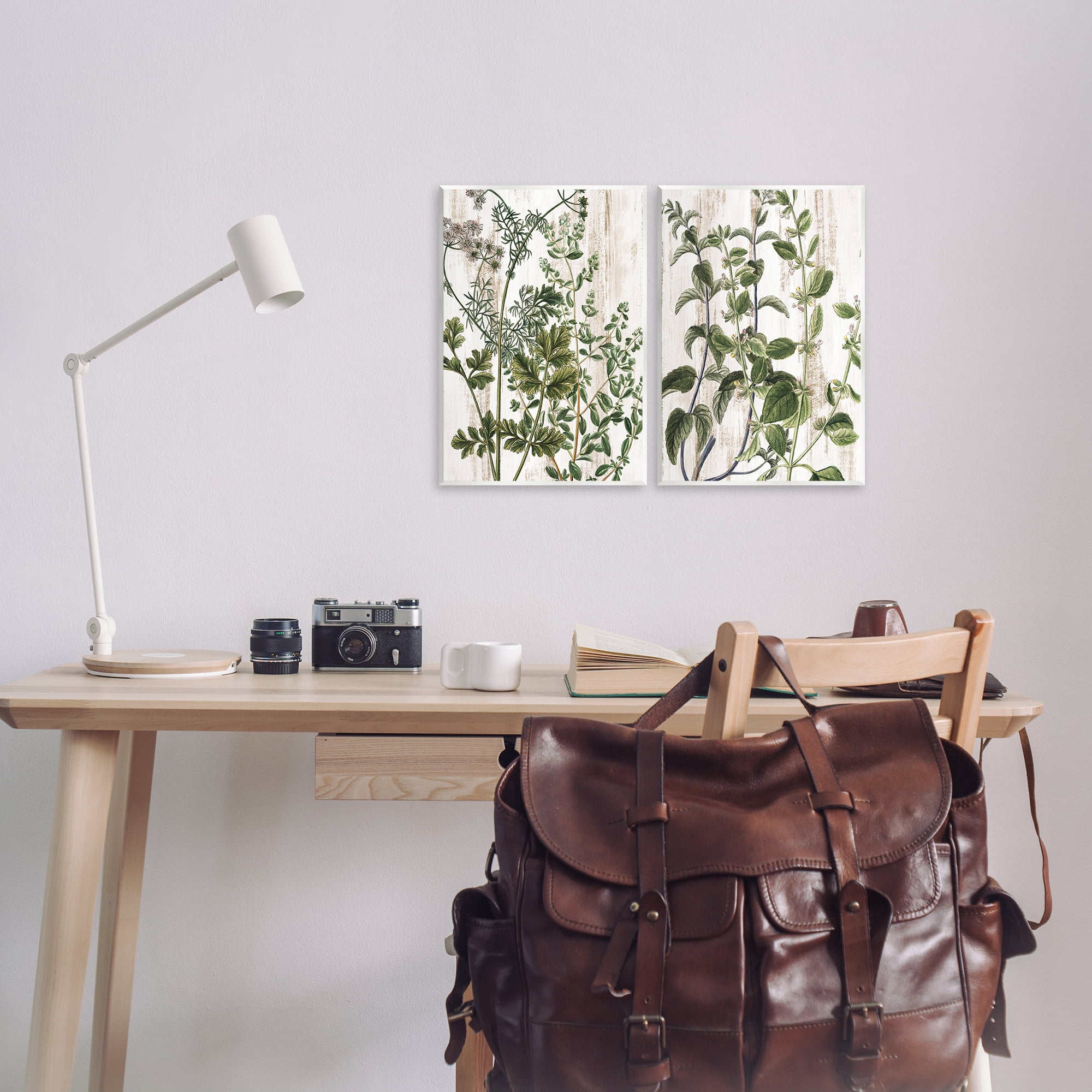 Stupell Industries Aged Botanical Leaves Plants & Flowers Painting Unframed Art Print Wall Art, 11 x 14, Set of 2