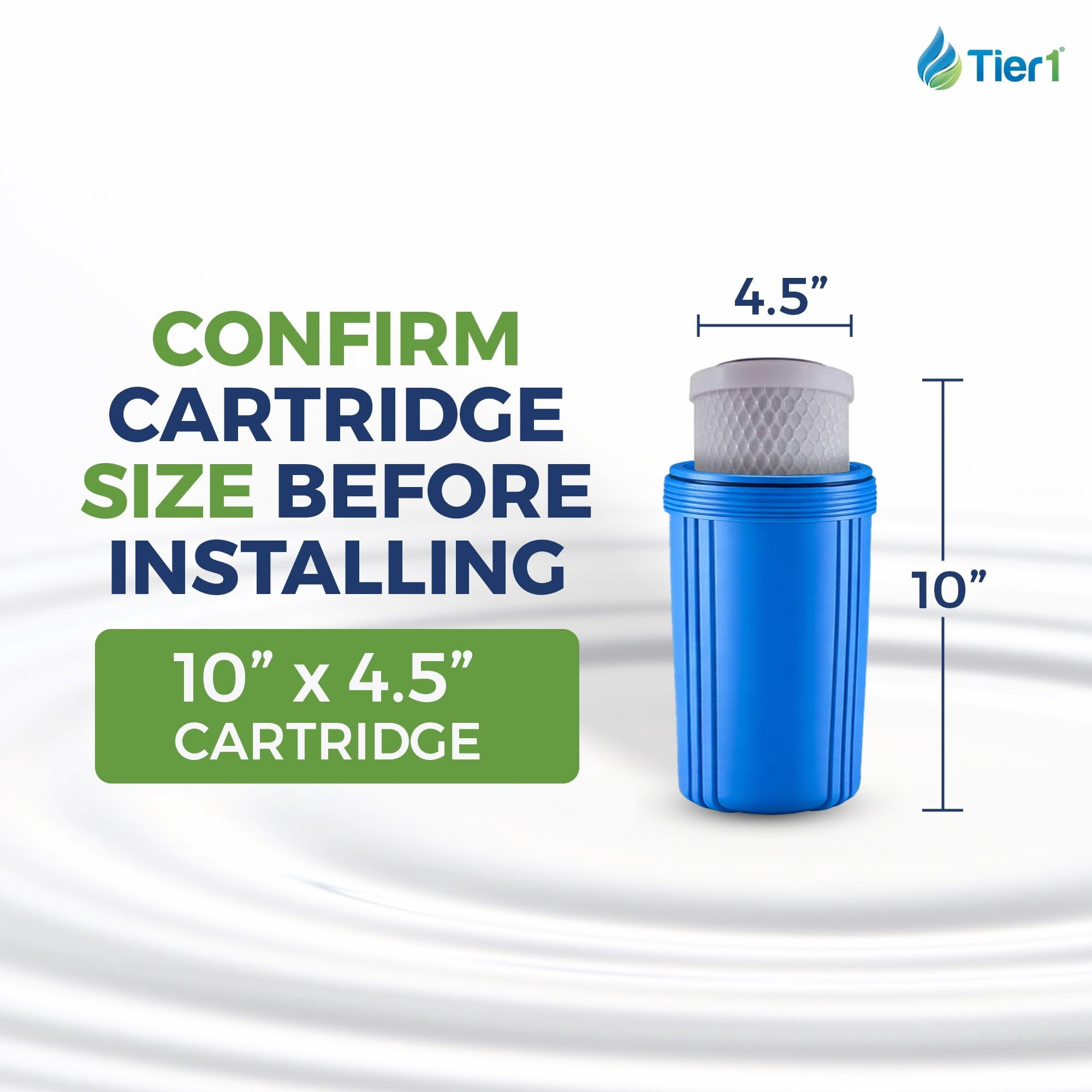 Tier1 20 Micron 10 x 4.5 Water Filter | Carbon Block - Upflow Granular Activated Whole House Cartridge | Replacement for Pentek GAC-BB, 155153-43 | 4.5 x 10 Water Filter