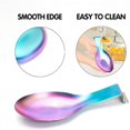 thumbnail image 3 of 2PCS Stainless Steel Spoon Rest for Kitchen Counter Cooking Utensil Rest Spoon Ladle Holder for Stove Top Rust Resistant Large Size (Rainbow), 3 of 5