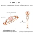 thumbnail image 6 of Rosec Jewels IGI Certified Lab Grown 1 Carat Pink Diamond Heart Engagement Ring with Halo - Pink White Diamond Crossover Ring - with Jewelry Box, 14K Rose Gold, US 11.50, 6 of 9