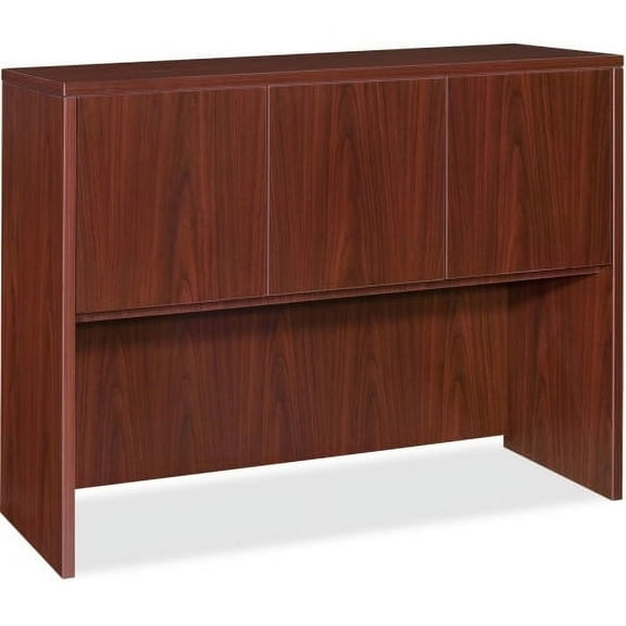 Lorell Essentials Hutch with Doors 47.3" x 14.8" x 36" - Drawer(s)3 Door(s) - Finish: Laminate, Mahogany