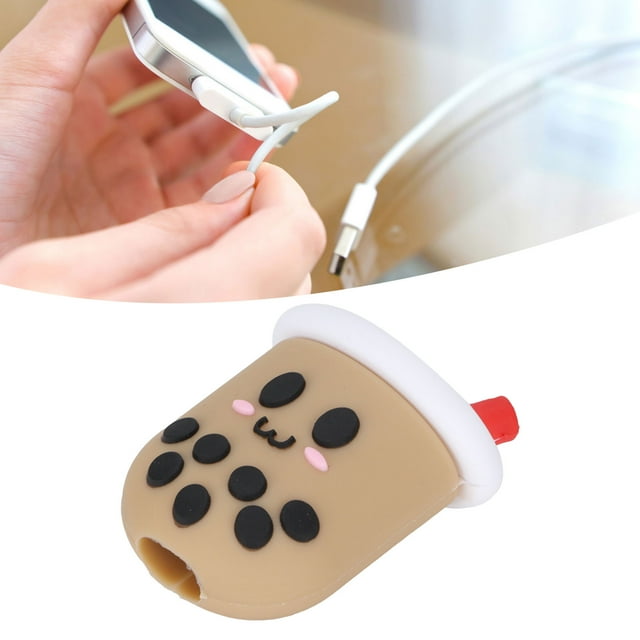 Charging Cable Protector, Portable Cute Decorative Cable Protector Durbale for Charging Cable for USB Cable Light Purple,Gray