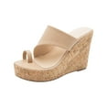 thumbnail image 2 of Zapatos de mujer Sandalias casuales sin cordones Cuñas de imitación de madera Zapatillas de tacón súper alto Wmkox8yii ytu3353, 2 of 9