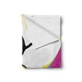 thumbnail image 2 of Gymnastics Soft Flannel Fleece Throw Blanket, Teenager Silhouette Ribbon Dancing on an Abstract Stripes Background, Cozy Plush for Indoor and Outdoor Use, 70" x 90", Multicolor, by Ambesonne, 2 of 6