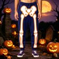 thumbnail image 2 of Afdoent Mens Sweatpants Halloween Skeleton Print Sweatpants Casual Jogger Pants Drawstring Elastic Waistband, 2 of 4