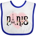 thumbnail image 3 of Inktastic Paris Pink Heart Eiffel Tower with Flowers Boys or Girls Baby Bib, 3 of 4