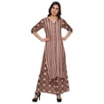 thumbnail image 4 of Moomaya V Neck Printed Kurta And Palazzo Pant Set Ethnic Wear Dress For Women, 4 of 6