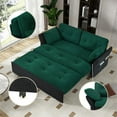thumbnail image 6 of 3-in-1 Convertible Sleeper Sofa Bed,Convertible Pull Out Sofa Bed with Side Storage,Multi-Functional chenille Loveseat Sofa for Living Room,Bedroom,Apartment,Green, 6 of 7