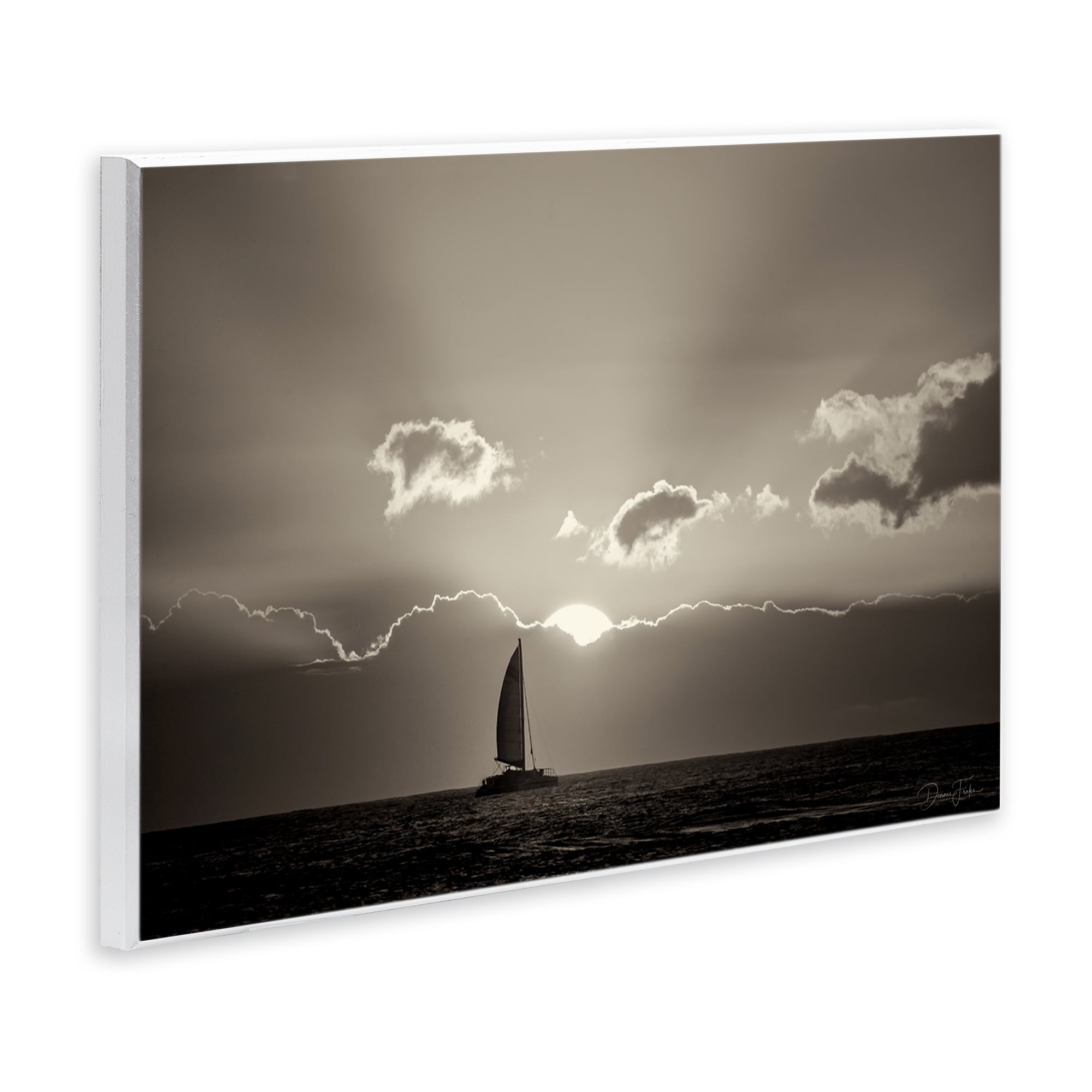 Stupell Industries Sun Peeking Over Boat Landscape & Nature Photography Unframed Art Print Wall Art, 15 x 10