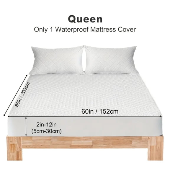 BLUEONUS Ultra Soft Waterproof Fitted Sheet, Washable Mattress Cover for Home, Hotel(Queen, White)