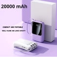 thumbnail image 3 of Power bank banco de energía portátil 20,000 mAh luz LED pantalla digital blanco, 3 of 6