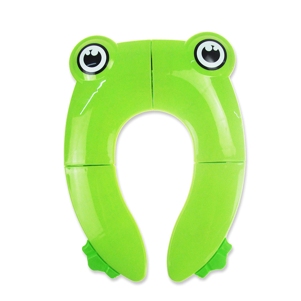Baby Infant Portable Toilet Seat Folding Seat with Storage Green frog