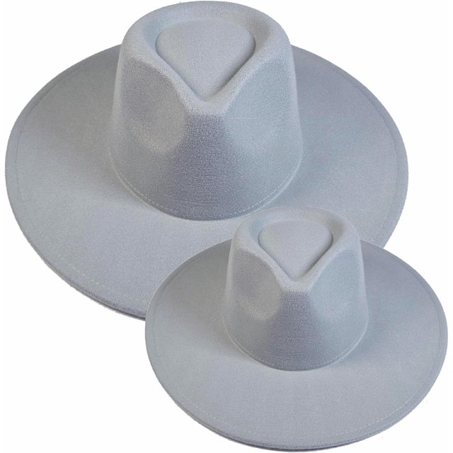 VERVE 8 Wide Brim Vegan Felt Rancher Hat - Women, Men, and Kids Fedora Style with Adjustable Inner Drawstring