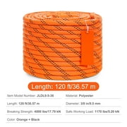 KFFKFF Arborist Tree Climbing Rope Double Braid Polyester 3/8 x 120 48-Strand