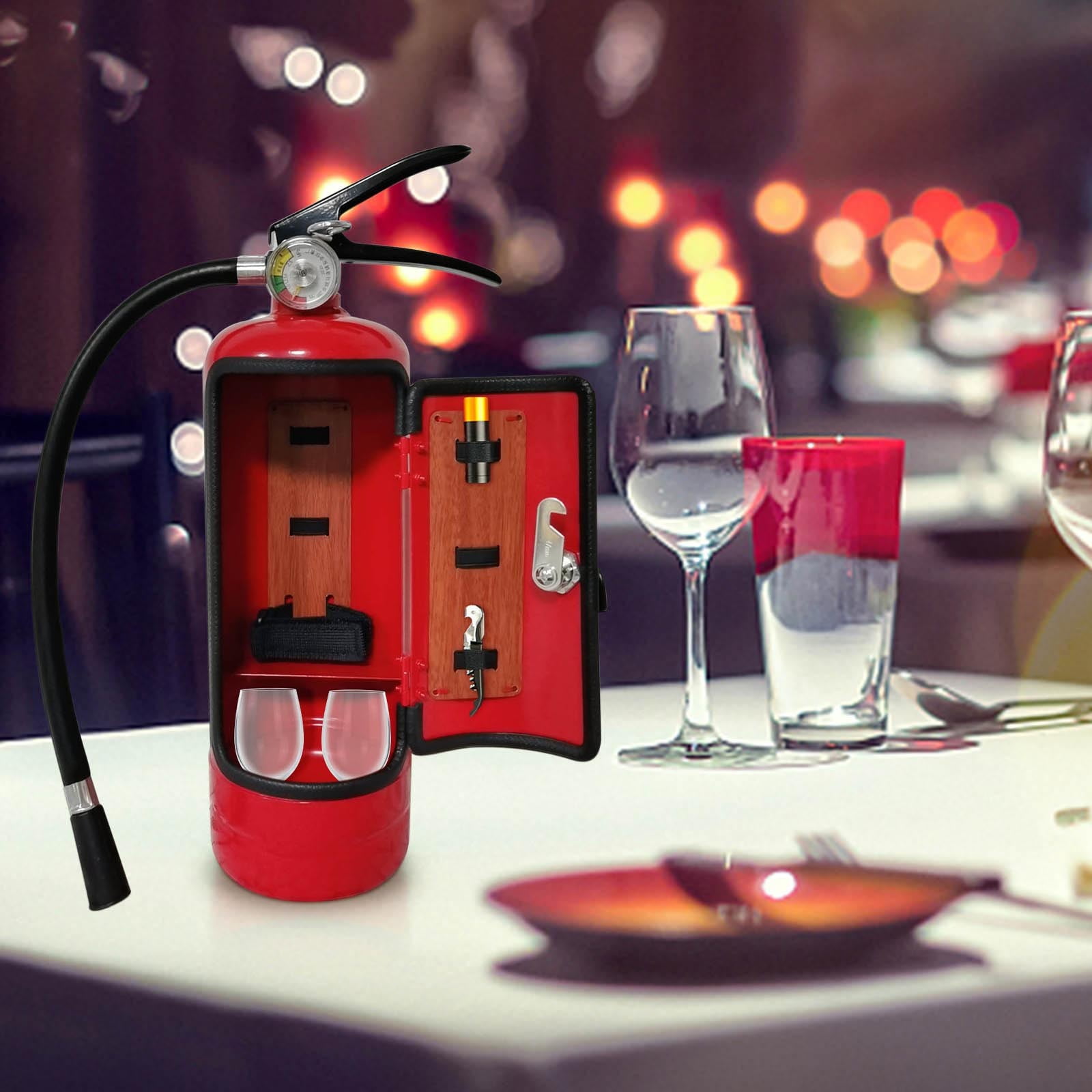 Darzheoy Fire Extinguisher Mini Bar, Novelty Bar Cabinet Fire Extinguisher Shape Liquor Wine Storage Boxes, Quirky Gift for Whisky Lovers Christmas Gifts for Men