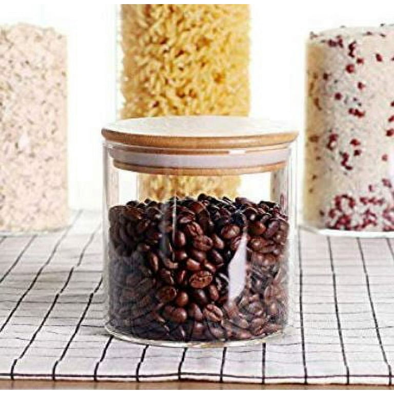 HomEquip 5-Piece Airtight Canister Set with Clip Top Lids (Clear Glass):  Kitchen Preserving Storage Jars - Great Dry Food Pantry Containers for  Pasta, Cereal, Cookies, Sugar, Flour, Coffee & Tea