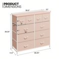 thumbnail image 2 of ModernVibes 5 Drawers Dresser for Bedroom, Wide Chest of Drawers TV Stand with Metal Frame, MDF Top, Fabric Dresser for Living Room, Hallway,Pink, 2 of 4