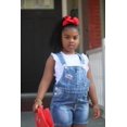 thumbnail image 3 of KIDSCOOL SPACE Baby Girl Ripped Denim Shortall Overalls Workwear Female, 4-5 Years, 3 of 8
