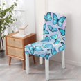thumbnail image 4 of Artistic Butterfly and Floral Pattern Chair Covers Set of 4, Stretch Washable Polyester Kitchen Slipcovers, Removable Seat Protector for Gathering or Banquet, 4 of 7