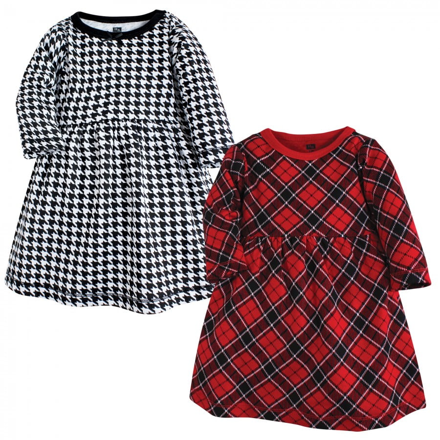 JanLEESi Little Girls Dress Infant Baby Short Sleeves Stripe Plaid Skirt 