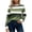 Green, variant on Womens Striped Shirts Fall Long Sleeve Crew Neck Trendy Pullover Tops Comfy Soft Loose Fit Color Block Basic Blouses
