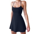 thumbnail image 2 of TAGOLD Womens Camis Sleeveless V-Neck Dress Solid Color Adjustable Hem Strap Summer Casual Loose, 2 of 3