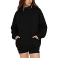 thumbnail image 2 of Yotami Oversized Hooded Sweatshirts for Women with Double Zipper, Long Sleeve Pullover Hoodies with Pocket, Lightweight Casual Tops Workout Outerwear, 2 of 5