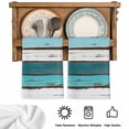 thumbnail image 5 of Turquoise Teal Kitchen Towels Set of 3, Farmhouse Retro Ombre Wooden Grain Absorbent Dish Towels for Kitchen, Microfiber Hand Towel, Quick Drying Tea Towel for Cleaning Decorative Dishcloths, 5 of 7