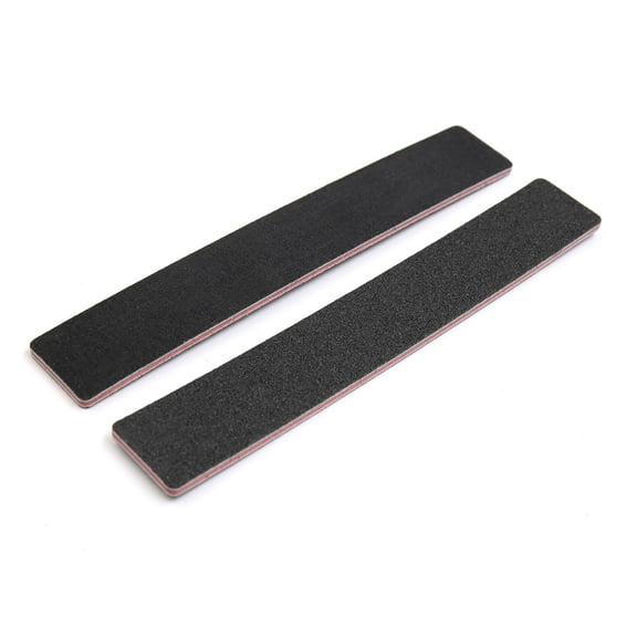 Unique Bargains 2pcs Black Straight Square Ends Double Sided Nail Art Sanding File