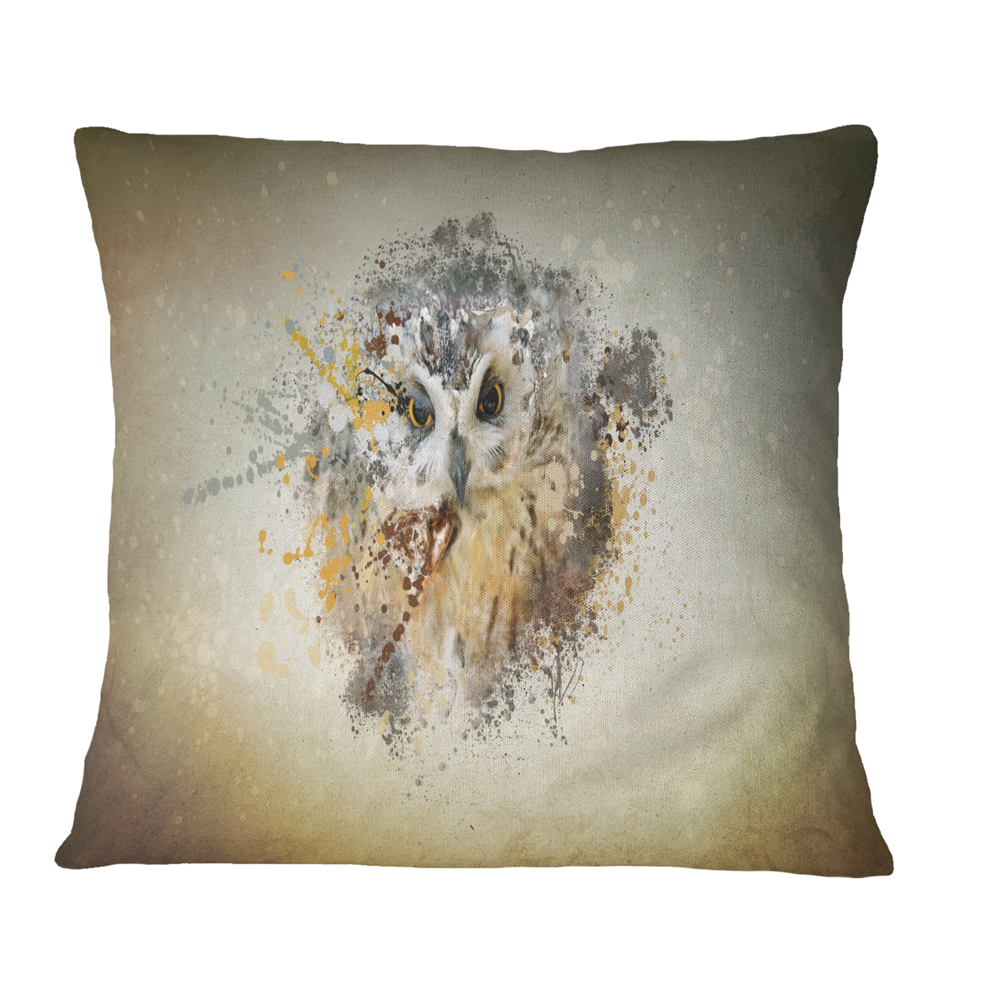 Designart Large Gracing Owl - Animal Throw Pillow - 18x18