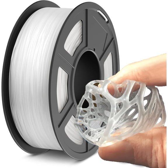 TPU 3D Printer Filament 1.75mm 3D Printing Filament Dimensional Accuracy /- 0.02mm for Most FDM 3D Printers,250g transpatent