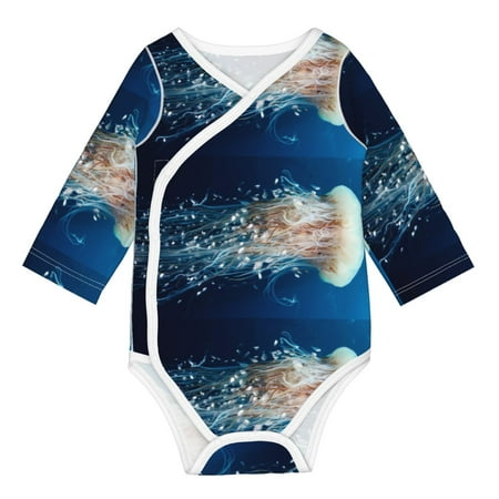 

Matuu White Jellyfish Dansing in the Ocean for Baby Long-Sleeve Bodysuit Soft Cotton Comfortable and Breathable Perfect for Newborns and Infants