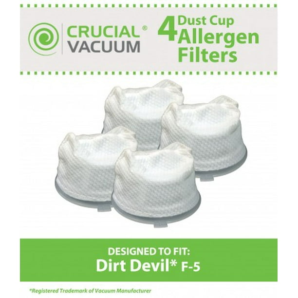 4 Dirt Devil F5 Hand Vac Filters with Base, Part 3DEA950001 Walmart
