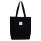 thumbnail image 3 of Bolso de pana para mujer Bolsos de compras Almacenamiento ambiental Bolso de mano de lona reutilizable Mochilas escolares para bolso de mano para niña, 1 pieza-negro brillar Electrónica, 3 of 4