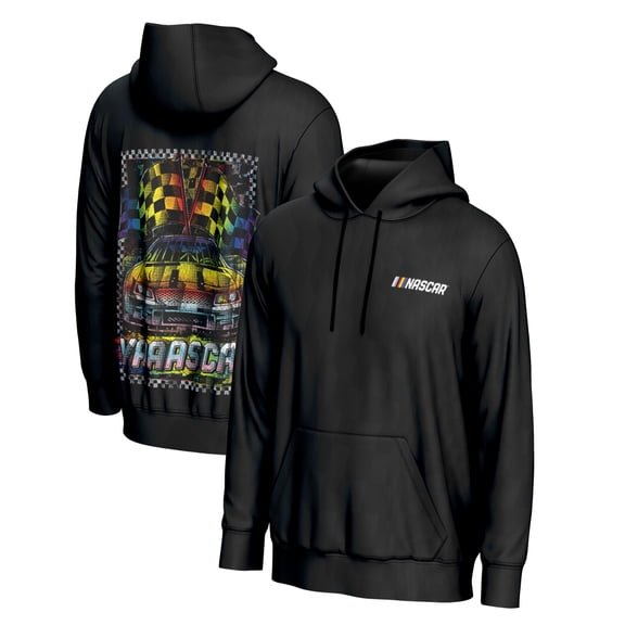 Men's ProSphere Black NASCAR  All Over Pride Pullover Hoodie
