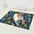 thumbnail image 2 of DarkBlue Colorful Dinosaurs Leaves Pattern Blanket,Comfortable Soft Flannel Throw Blanket,All Season,Warm Lightweight Blankets for Sofa Bed Couch Living Room Chair,30"x40", 2 of 4