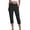 Black, variant on Capri Pants for Women High Waisted Relaxed Fit Elastic Waist Casual Capris Trousers Crop Chino Pants with Pocket Beige XXL