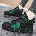 thumbnail image 2 of NOKIO Men's Fashion Sneakers High Top Skate Shoes Versatile Street Sport Shoes with Adjustable Strap, Lightweight 𝖫a𝖼e Up Running Shoes Cushion Thick Sole Shoes, 2 of 7