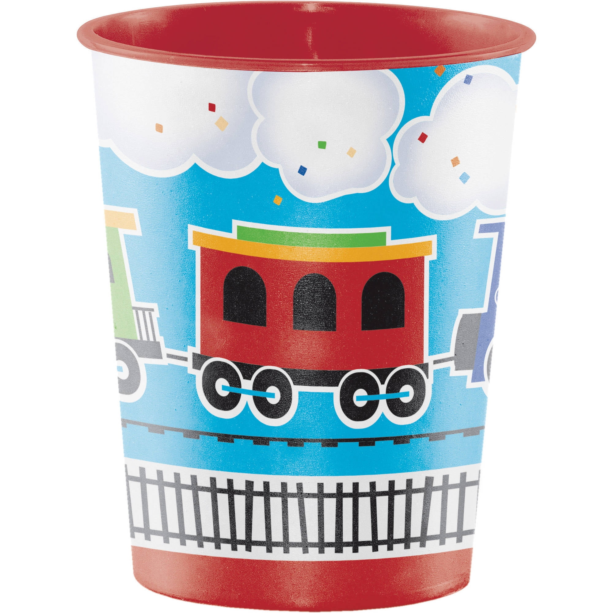 All Aboard Train 16 oz Plastic Keepsake Cup