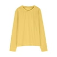 thumbnail image 5 of GaThRRgYP Off the Shoulder Tops for Women,Womens Plus Size Tops,Children's Solid Color Long Sleeve Round Neck Tops Blouses Shirts Yellow#1 13 Years, 5 of 9